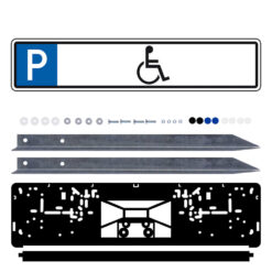 Parkplatzreservierungsschild SCHWERBEHINDERTE, Set zum Einschlagen, 52 x 11 cm