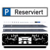 Parkplatzreservierungsschild RESERVIERT, Set zum Einschlagen, 52 x 11 cm