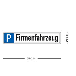 Parkplatzreservierungsschild FIRMENFAHRZEUG, Set zum Einschlagen, 52 x 11 cm