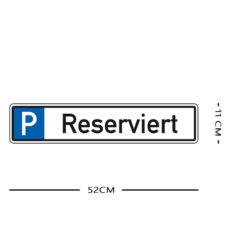 Parkplatzreservierungsschild RESERVIERT, Set zum Einschlagen, 52 x 11 cm