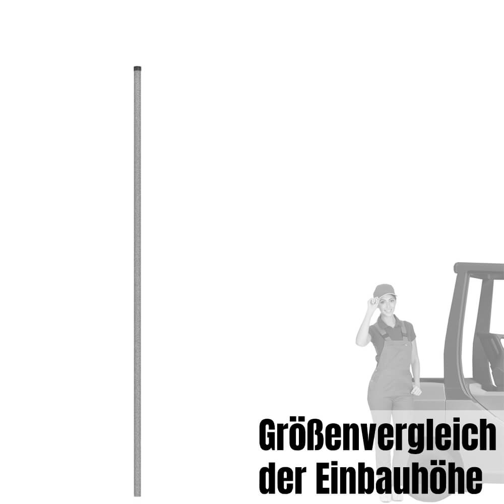 Rohrpfosten zum Einbetonieren, Ø 7,6 cm, Länge 4 m, aus Stahl, 2 mm Wandstärke