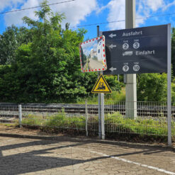 MIRAC Verkehrsspiegel ohne Rahmen, Acrylglas, rot/weiß, rechteckig, 100 x 80 cm