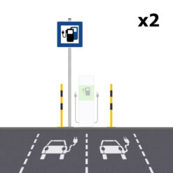 Komplett-SET Schutz & Markierung Ladestation mit 2 Parkplätzen