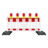 StVO-Sperr-Set, 2 m FUTURE Schrankenzaun, Fußplatten + 5 Blitzleuchten Rot, RA2