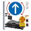 Komplett-Set Baustelle mit Leuchte, vorgeschriebene Fahrtrichtung VZ 209-222-211, StVO