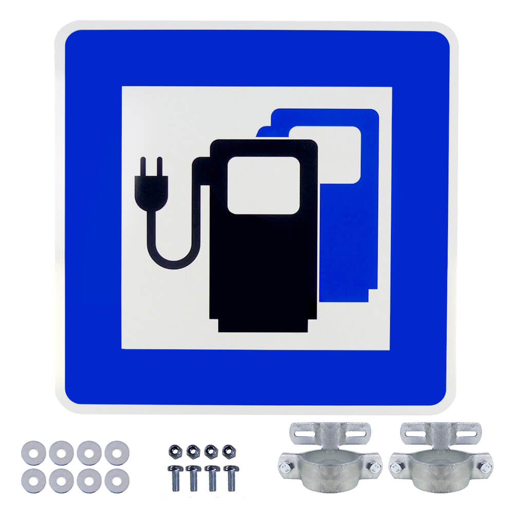 Ladestation Kennzeichnungsset für E-Autos, 4-teilig, Verkehrszeichen Nr. 365-65