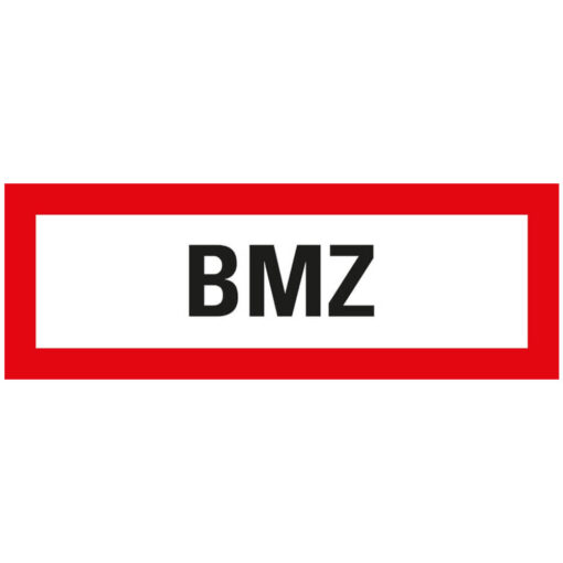 Brandschutzschild BMZ, 4 Stück, Kunststoff, Brandmeldezentrale, 29,7 x 10,5 cm