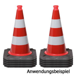 BIGPACK 5 x StVO Leitkegel RA2, BASt, Farbe: reflektierend rot/weiß, Höhe: 50 cm