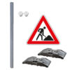 Achtung Baustelle-Set, mit Verkehrszeichen Nr. 123, extra standfest, 6-teilig