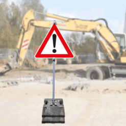 Achtung Gefahrenstelle-Set, Verkehrszeichen Nr. 101, extra standfest, 6-teilig