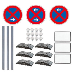 Haltverbotzonen Set, StVO/RSA, A/M/E, rechts, 27-tlg., mobil, K2, RA1, Ø 60 cm