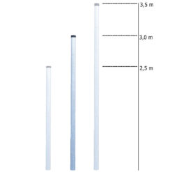 Rohrpfosten zum Einbetonieren, Ø 6 cm, Länge 3 m, aus Stahl, 2 mm Wandstärke