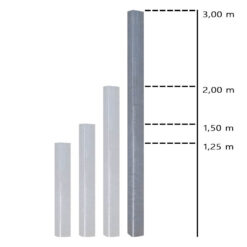 Vierkantrohr aus Stahl, verzinkt, 40 x 40 mm, Länge 3 m