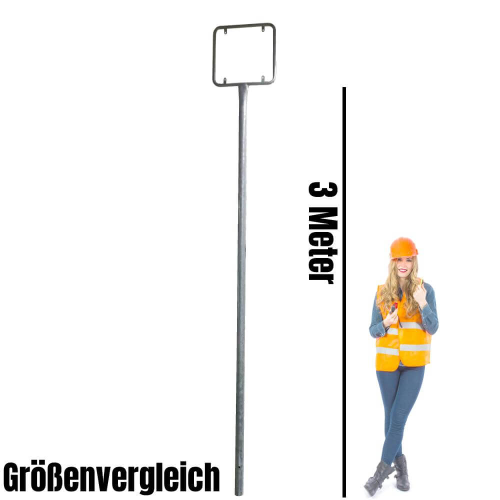Rohrrahmen für Verkehrsschilder, Größe 50x50 cm, Stahl, verzinkt