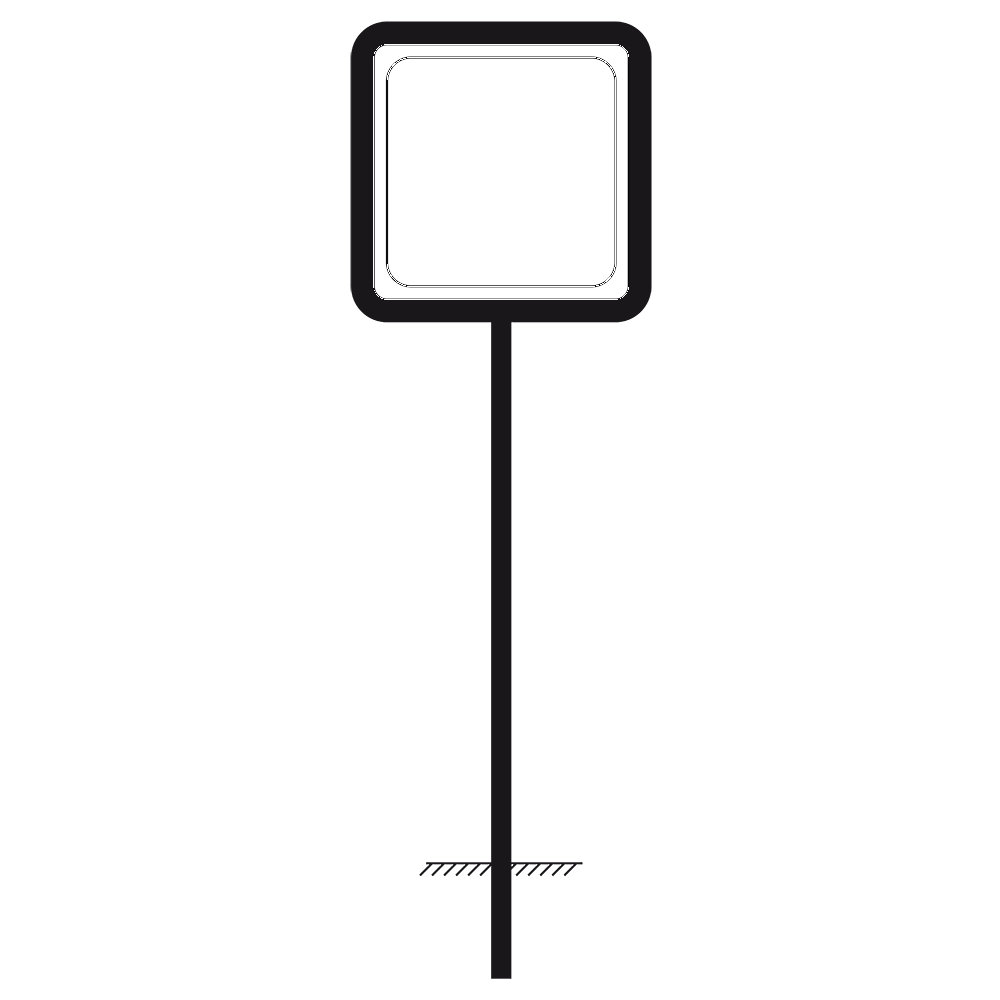 Rohrrahmen für Verkehrsschilder, Größe 50x50 cm, Stahl, verzinkt