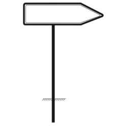 Rohrrahmen für Verkehrszeichen, Größe 35x140 cm, Stahl, verzinkt