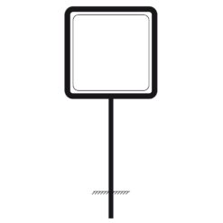 Rohrrahmen für Verkehrszeichen, Größe 60x60 cm, Stahl, verzinkt
