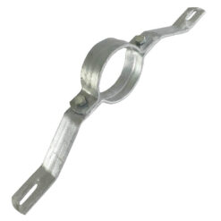 Rohrschelle  R335, für Rohre Ø 7,6 cm, 40 x 3 cm, Lochabstand 350 mm, Stahl