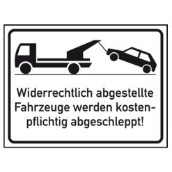 Komplett-Set 10kmh: 10kmh-Schild,Falschparker werden abgeschleppt und 3m Pfosten