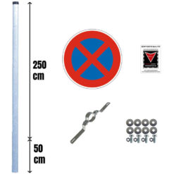 Haltverbot Set VZ 283, Basic, rechts, 5-tlg., fest, RA, Ø 42 cm
