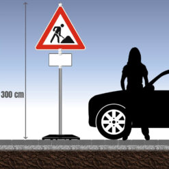 Achtung Baustelle, Schilder-Set, Verkehrszeichen Nr. 123, Blankoschild, 8-teilig