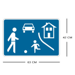 Richtzeichen VZ 325.1 Beginn eines verkehrsberuhigten Bereichs, RA1, 63 x 42 cm