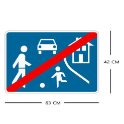 Richtzeichen VZ 325.2 Ende eines verkehrsberuhigten Bereichs, RA1, 63 x 42 cm