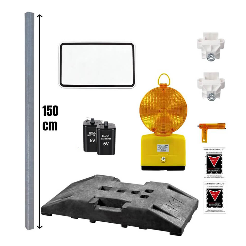 Komplett-Set Baustelle mit Leuchte, Blankoschild