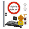 Komplett-Set Baustelle mit Leuchte, Schrittgeschwindigkeit fahren VZ 274