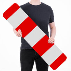 Höhenbegrenzer, doppelseitig, rot/weiß, aus Aluminium, RA1, 120 x 25 cm