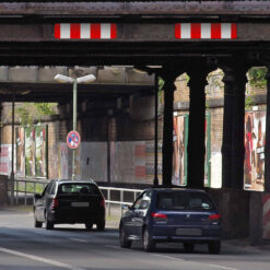 Höhenbegrenzer, doppelseitig, rot/weiß, aus Aluminium, RA1, 120 x 25 cm