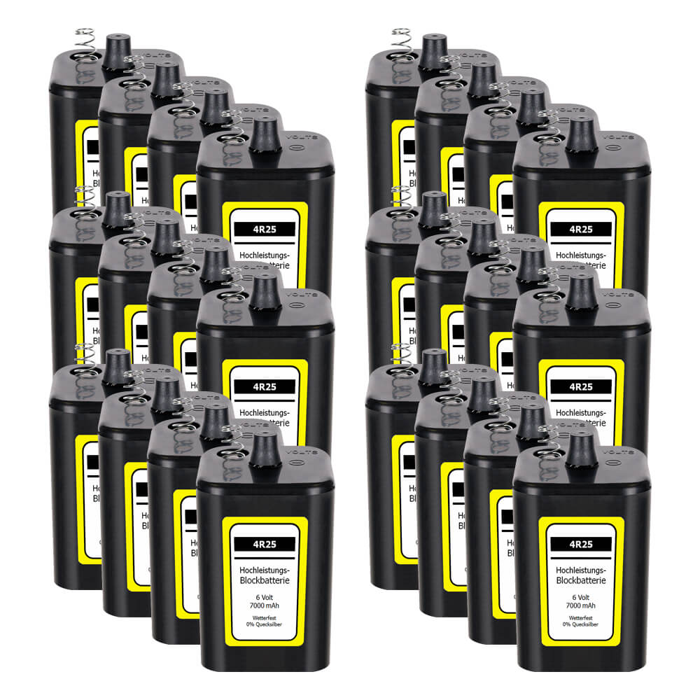 BIGPACK Hochleistungs-Blockbatterie, 6 Volt, 600 min 4R25, 7000 mAh, 24 Stück