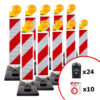 Komplett-Set aus Leitbake, Fußplatte und Warnleuchte, RA2, TL-geprüft, 10 Stück