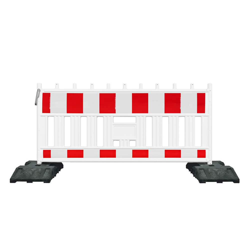 RSA-Absperr-Set, Schrankenzaun FUTURE mit Fußplatten und 5 Warnleuchten in Gelb