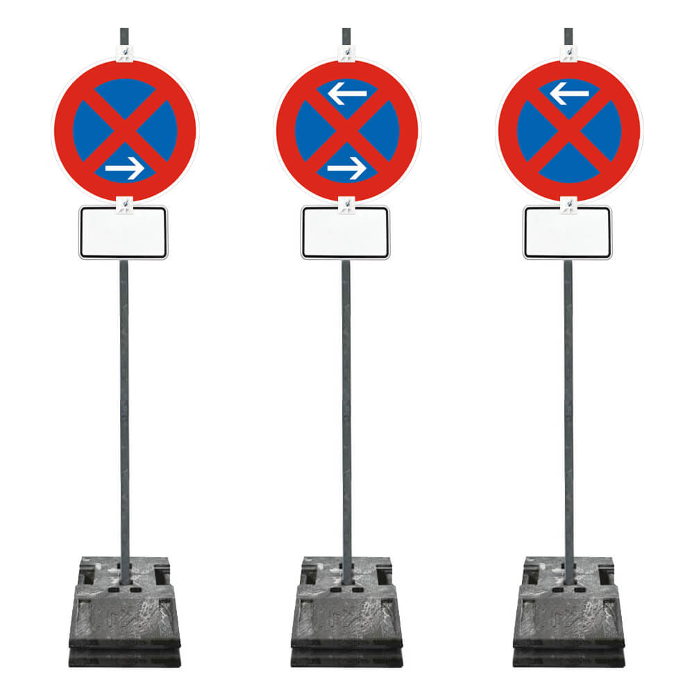 Haltverbotzonen Set, StVO/RSA, A/M/E, rechts, 27-tlg., mobil, K2, RA1, Ø 60 cm