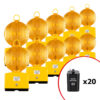 BIGPACK 10 x NISSEN Blitzleuchte EURO LED, gelb, Ø 19 cm inkl. 20 Blockbatterien