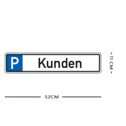 Parkplatzreservierungsschild KUNDEN, Set zum Aufschrauben, 52 x 11 cm