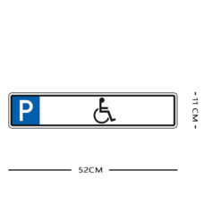 Parkplatzreservierungsschild SCHWERBEHINDERTE, Set zum Aufschrauben, 52 x 11 cm