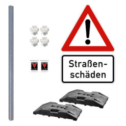 Schilder-Set 'Achtung Straßenschäden' mit VZ 101 und VZ 1007-34, RA1, 11-teilig