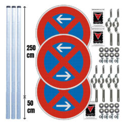 Haltverbotszonen Set, StVO/RSA, A/M/E, rechts, 18-tlg., fest, RA2, Ø 60 cm