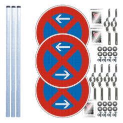 Haltverbotszonen Set, StVO/RSA, A/M/E, rechts, 18-tlg., fest, RA2, Ø 60 cm
