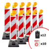 BIGPACK 10 x Leitbaken-Set K1-Fuß & Leuchte, StVO/RSA, linksw., 1-seitig, RA2