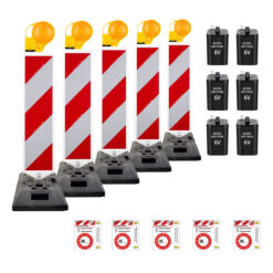 BIGPACK 5 x Leitbaken-Set K1-Fuß & Leuchte, StVO/RSA, linksw., 1-seitig, RA2