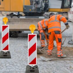 Leitbaken-Set K1-Fuß, Leuchte & XL-Batterie, StVO/RSA, rechtsw., 1-seitig, RA2