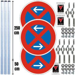 Haltverbotzonen Set, StVO/RSA, A/M/E, rechts, 18-tlg., fest, RA1, Ø 60 cm