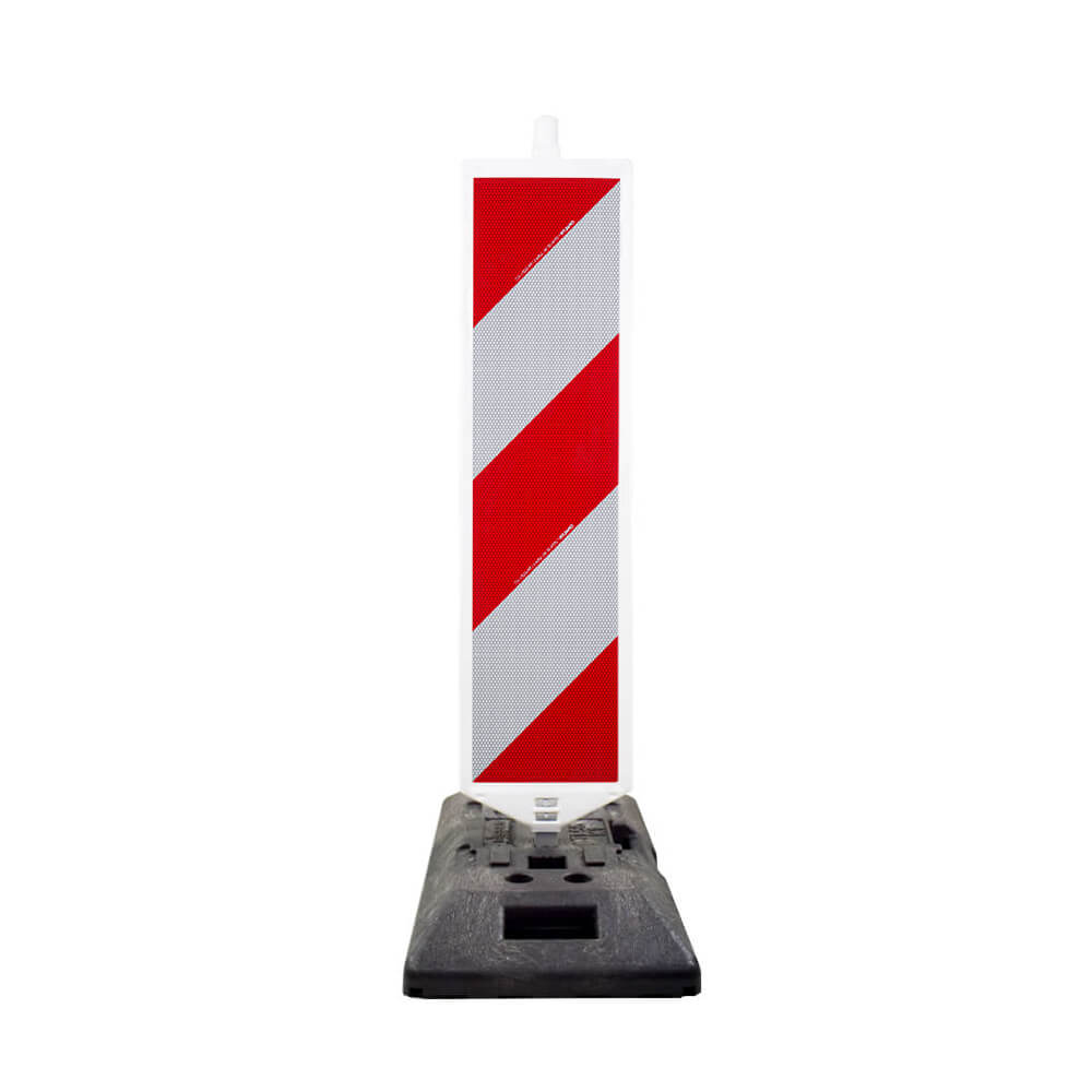 Leitbaken-Set K1-Fuß, StVO/RSA, linksweisend, 1-seitig, RA2, 25 x 100 cm