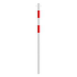 Absperr-Pfosten aus Stahl, zum Einbetonieren, 2 Ösen, rot/weiß, Ø 6 cm, 140 cm