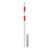 Absperr-Pfosten aus Stahl, zum Herausnehmen, rot/weiß, Ø 6 cm, 140 cm