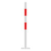 Absperr-Pfosten, aus Stahl, zum Aufdübeln, rot/weiß, Ø 6 cm, 100 cm