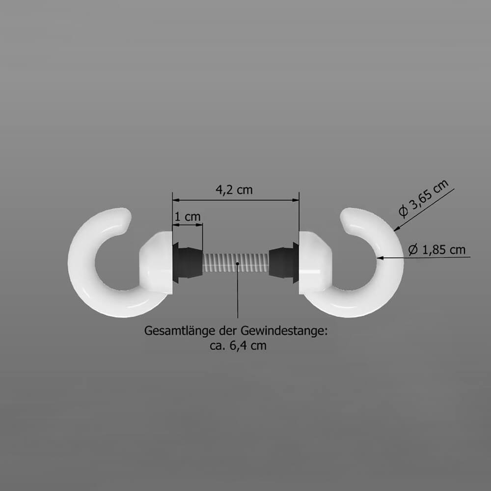 Schutzpfosten-Set ECO Ø 4,2 cm, 140 cm, rot/weiß, mit Haken und Einfachkette